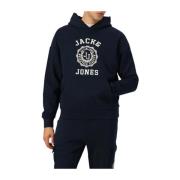 Jack & Jones Marinblå Avslappnad Hoodie Modern Mångsidig Blue, Herr