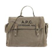 A.p.c. Axelväska med logotyptryck Beige, Herr