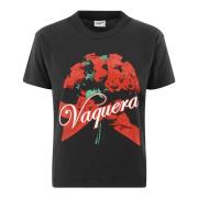 Vaquera Rosbukett T-shirt för kvinnor Black, Dam