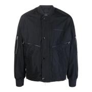 Emporio Armani Blå Logo Blouson Jacka med Dragkedja Blue, Herr