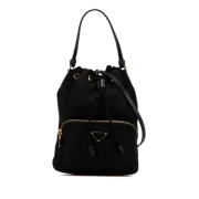 Prada Vintage Pre-owned Canvas handvskor Black, Dam