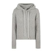 Forte Forte Mjuk Ull Hoodie Sweatshirt Design Gray, Dam