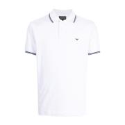 Emporio Armani Polo Tröja med Kontrastkant Vit Bomull White, Herr