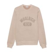 Woolrich Bomullströja med frontlogo tryck Pink, Herr