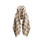 Woolrich Kräm Check Alpacka Mohair Halsduk Cape Multicolor, Dam