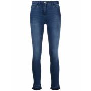 Patrizia Pepe Blå Skinny Jeans Ankellängd Blue, Dam