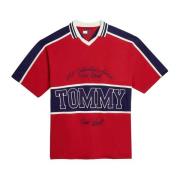 Tommy Hilfiger Färgblock Unisex Polo Tröja Red, Dam