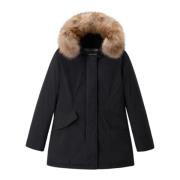 Woolrich Lyxig Arctic Parka med tvättbjörnpäls Black, Dam