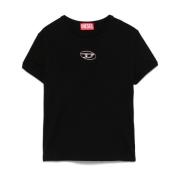 Diesel Svart T-shirt med Oval D-logga Black, Dam