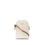 Michael Kors Vit Logo Crossbody Väska Beige, Dam