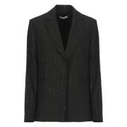 Antonelli Firenze Svart Ullblandning Paljettblazer Black, Dam