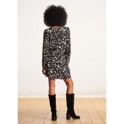 La Fée Maraboutée Leopardmönstrad Kort Klänning Loose Fit Black, Dam