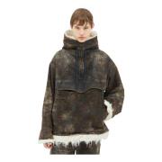 Diesel Anorakjacka i belagd jacquard denim Brown, Herr