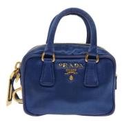 Prada Vintage Pre-owned Satin necessrer Blue, Dam