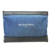 Balenciaga Vintage Pre-owned Canvas kuvertvskor Blue, Dam