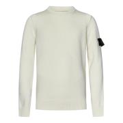 Stone Island Vit Ullblandning Sweatshirt Aw24 White, Herr