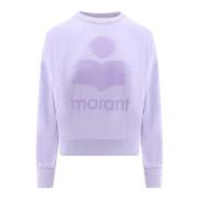 Isabel Marant Étoile Ekologisk Bomull Logo Print Sweatshirt Purple, Da...