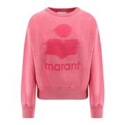 Isabel Marant Étoile Ekologisk Bomull Logo Print Sweatshirt Red, Dam