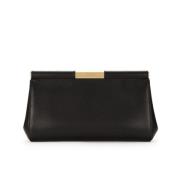 Dolce & Gabbana Svart läderclutch med kedja Black, Dam