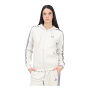 Adidas Essentials 3-Stripes beige Hoodie White, Dam