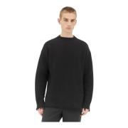 Jil Sander Frayed Crewneck Ulltröja Black, Herr