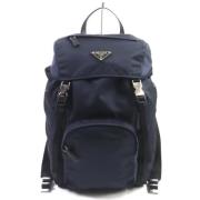 Prada Vintage Pre-owned Canvas ryggsckar Blue, Dam