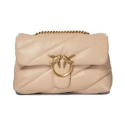 Pinko Klassisk Beige Axelväska Beige, Dam