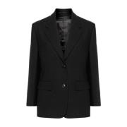 Prada Svart Ylleblazer Elegant Stilren Black, Dam