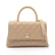 Chanel Vintage Pre-owned Laeder chanel-vskor Beige, Dam