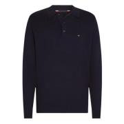 Tommy Hilfiger Pima ORG CTN Cashmere LS Polo Blue, Herr