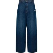 Off White Blå Denim Wide Leg Jeans Blue, Herr