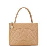 Chanel Vintage Pre-owned Laeder chanel-vskor Beige, Dam