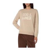 Saint Barth Beige Sweater New Queen Brown, Dam