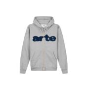 Arte Antwerp Marinbroderad Dragkedja Hoodie Gray, Herr