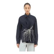 Dries Van Noten Kristall Poplin Skjorta Blue, Dam