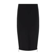 Elisabetta Franchi Svart Midi Dragkedja Kjol Black, Dam