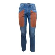 Jeckerson Skinny Jeans med Alcantara Patches Blue, Herr