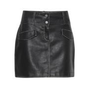 b.young Faux Leather Mini Skirt Black, Dam