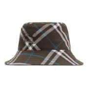 Burberry Stilig Check Bucket Hatt för Män Green, Herr