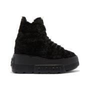 Casadei Svarta Päls Sneakers Black, Dam