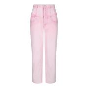 Isabel Marant Ljusrosa Bomull Tapered Jeans Pink, Dam