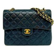 Chanel Vintage Pre-owned Laeder axelremsvskor Blue, Dam