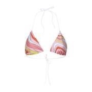 Emilio Pucci Triangel Nylon Bikini Topp i Rosa/Orange Multicolor, Dam