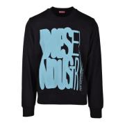 Diesel Bomullsblandning Sweatshirt Black, Herr