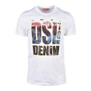 Diesel Bomull T-shirt White, Herr