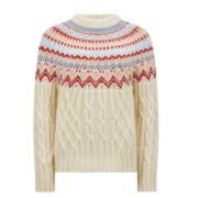 Moncler Vit Tröja med Girocollo Tricot White, Dam