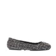 Tory Burch Svart Silver Ballerina Bouclè Effekt Black, Dam