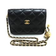 Chanel Vintage Pre-owned Laeder crossbodyvskor Black, Dam