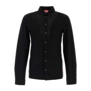 Diesel Stretch Bomullsblandning Svart Enkel Skjorta Black, Herr