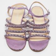 Chanel Vintage Pre-owned Laeder sandaler Purple, Dam